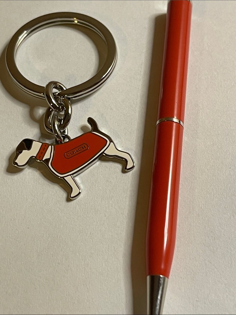 COACH Dog Keychain Charm and Coach Pen